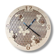 Zegar na ścianę prezent dla pszczelarza pszczoły plaster miodu