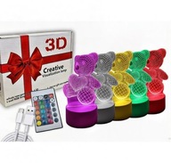 LAMPKA NOCNA MIŚ 3D BIURKOWA 16 LED PREZENT DZIEŃ KOBIET DEKORACJA PILOT