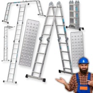 DRABINA ALUMINIOWA SKŁADANA PRZEGUBOWA 150KG 4X4 ROZKŁADANA WIELOFUNKCYJNA