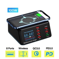 Stacja lądująca 100 W 8 portów USB Ładowarka Adapter szybkiego ładowania HU