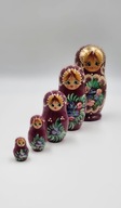Matrioszka ręcznie malowana złocona 5w1 UNIKAT sygnowana 17 cm