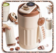 KUBEK TERMICZNY TERMOS METALOWY STALOWY 450ML NA KAWĘ HERBATĘ LED SMART