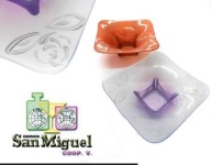 8287 KOMPLET - DWA ŚWIECZNIKI SZKLANE 20 X 20 cm MALOWANE design SAN MIGUEL