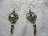 KOLCZYKI TURKUS ŁAPACZE SNÓW