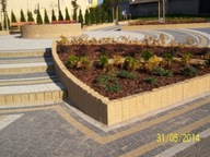 Palisada łupana, cegła, obrzeże 20x11x10 Bia./Żół.