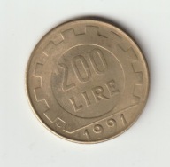 Wlochy 200 lirow 1991 stan 1
