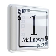LED PODŚWIETLANY numer na dom tabliczka z MALINAMI