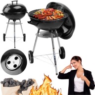 GRILL WĘGLOWY OKRĄGŁY Z POKRYWĄ KÓŁKA POPIELNIK RUSZT 41CM RUND