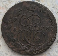 Rosja - 5 kopiejek 1778 EM K.II - ŁADNA