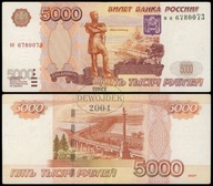 BNA - ROSJA 5000 Rubli 1997 / 1997 вя # typ numeracji xx # P273a # VF