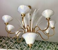 Żyrandol ogromny szkło murano perłowe opalizujące 85cm