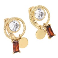 67962 KOLCZYKI 18K POZŁACANE 18/12 MM eleganckie z blaszką