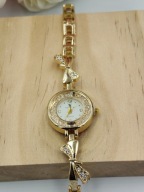 Kurren Zegarek damski biżuteryjny złoty – kokardki, cyrkonie KLASA i STYL