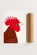 Plakat bez ramy 40x50 cm Wkurzony Kogut | Pomysł na Prezent