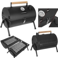 GRILL WĘGLOWY TURYSTYCZNY KAMINER Z POKRYWĄ 2X RUSZT TERMOMETR KOMIN XXL