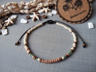 Caravela TOHO bransoletka czarna fiolet khaki rudy szkło BlackberriesArts