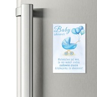 PREZENT NA BABY SHOWER MAGNES Z TEKSTEM PAMIĄTKA NARODZIN DZIECKA dla gości