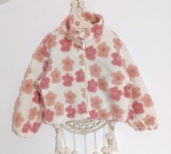 kurtka bomberka teddy sharpa kwiaty 3 D 122cm 7 lat