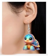 Kolczyki z kolorowym żółwikiem Klasyczne