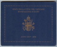 WATYKAN - Zestaw monet - 1 Cent - 2 Euro 2002 - Jan Pawel II - UNC
