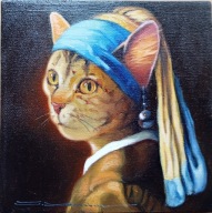 Obraz olejny, Kot z perłą, Ihor Khmil