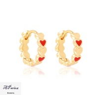 Eap31647 Kolczyki dziecięce złocone serduszka czerwone