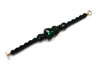 BRANSOLETKA SUTASZ zieleń butelkowa 100% hand made