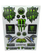 NAKLEJKI NA MOTOR MOTOCYKL ROWER SKUTER CROSSA MONSTER RAPTORS DUŻY ZESTAW