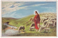 Jezus Pasterz Owce lata 30 F. Bernhard