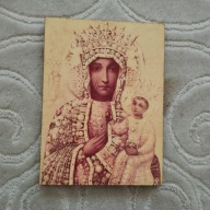 Rzeźba w drewnie Matka Boska Częstochowska z dzieciątkiem 24x18 cm