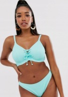 Śliczna markowa bielizna kąpielowa Pour Moi Bikini Escape UK 16 EUR XL AQUA