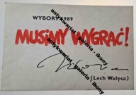 Lech Wałęsa Wybory 1989 Solidarność Musimy wygrać pocztówka wyborcza