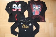 BLUZA, BLUZKA, TUNIKA, ZESTAW 3 SZTUK DZIEWCZYNKA