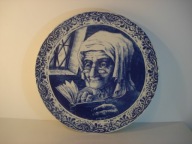 TALERZ OZDOBNY '' DELFTS'' - WIELKI - 29 cm.