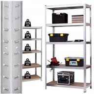 REGAŁ MAGAZYNOWY GARAŻOWY METALOWY 5 PÓŁEK 875kg MOCNY REGAŁ 180x90x40CM