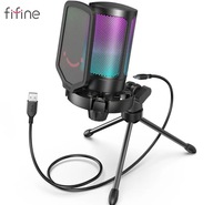 MIKROFON FIFINE CZARNY POJEMNOŚCIOWY USB LED RGB