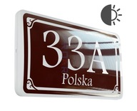 PODŚWIETLANY numer na dom LED czujnik zmierzchu B tabliczka adresowa budynk