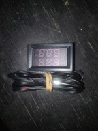 Panelowy Woltomierz Termometr 2-Czujniki Temp. DC4-30V 1m z Miernikiem Nowy