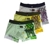 ŚMIESZNE Bokserki męskie 3-pak | PREMIUM |EURO 100 200 500| - L
