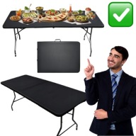 STÓŁ OGRODOWY ROZKŁADANY CZARNY 180 x 74 x 74 cm TURYSTYCZNY WALIZKA MEDAS