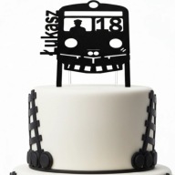 topper na tort dekoracja urodziny personalizacja imię wiek POCIĄG kolory