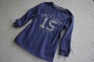 Next - granatowa bluza z napisem, cekiny, 6 l, 116