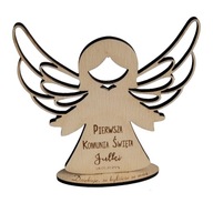 ANIOŁEK Podziękowania dla gości KOMUNIA CHRZEST Aniołki z napisem 10 szt