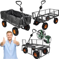 WÓZEK OGRODOWY TRANSPORTOWY PRZYCZEPKA TACZKA POJEMNA DUŻA DO 400KG 100L