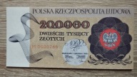 200000 zł 1989 seria M stan 1 (UNC) niski numer