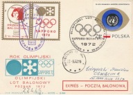 Poczta balonowa - olimpijski lot 1972 - list i kartka pocztowa z lotu
