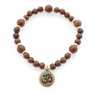 Bransoletka z zawieszką drewno koraliki pachnąca