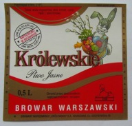 ETYKIETA PIWO JASNE KRÓLEWSKIE ŚWIĄTECZNE WIELKANOC BROWAR WARSZAWA