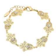 83714 BRANSOLETKA 18K POZŁACANA 19+3 CM 15 MM rączki Fatimy