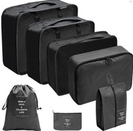 Zestaw podróżny 7 szt kosmetyczek saszetek organizerów ECARLA